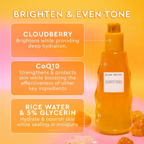 Glow recipe cloudberry bright essence toner