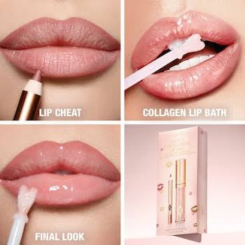 Charlote trilbury glossy nude pink lip duo