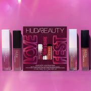 HUDA BEAUTY LIQUID MATTE &SILK BALM MINIS SET TEAR SHARE LOVE FEAST