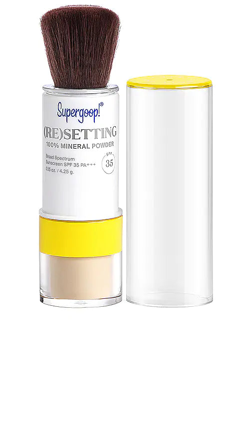 SUPERGROOP SUNSCREEN 1OO PERCENT MINERAL POWDER SUNSCREEN SPF 35 SHADE LIGHT