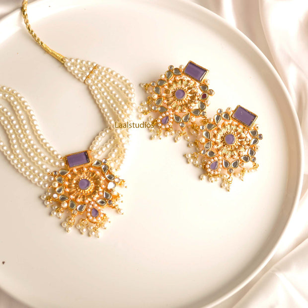 MEHARBANO EARRINGS & CHOKER