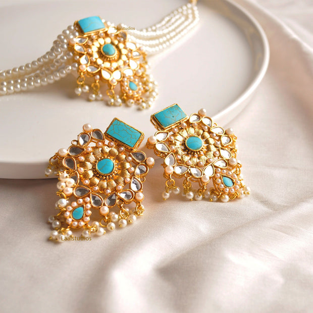 MEHARBANO EARRINGS & CHOKER